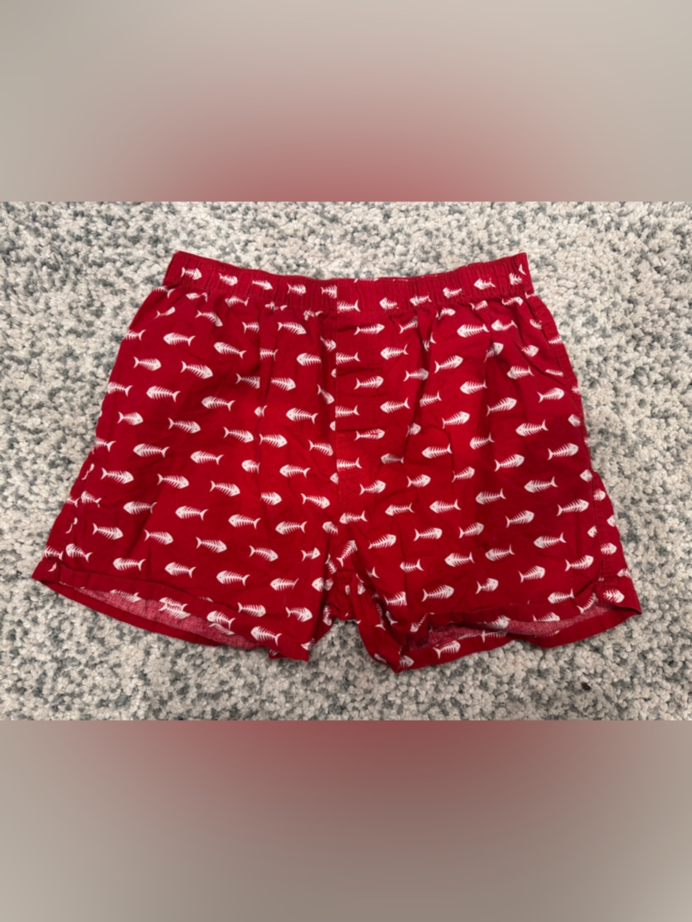Old Navy Red Hybrid Shorts with White Fishbone Print